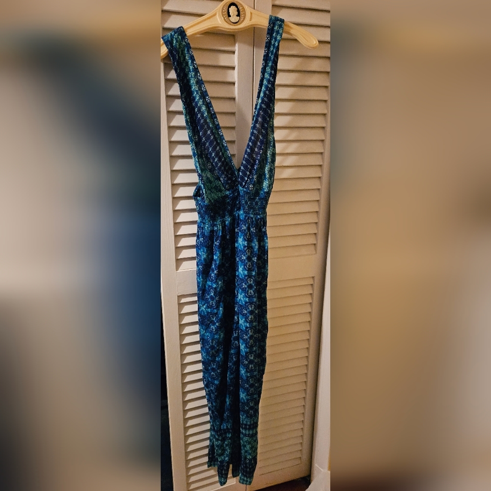 South Moon Under Raga Deep V Printed Jumpsuit